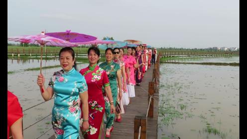 春英老师家乡游《鄱阳莲荷国旗袍秀》 20190424