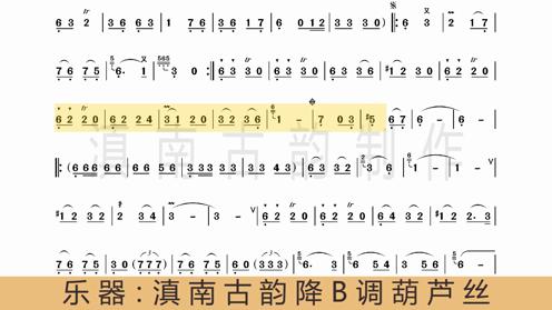 葫芦丝经典之作《多情的巴乌》动态曲谱 