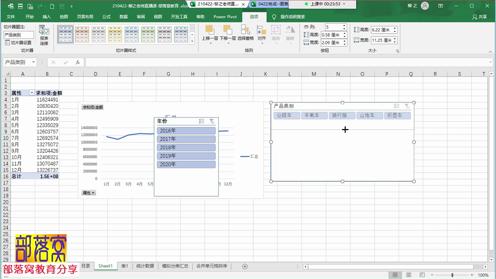 excel动态透视图表视频：切片器动态折线透视图