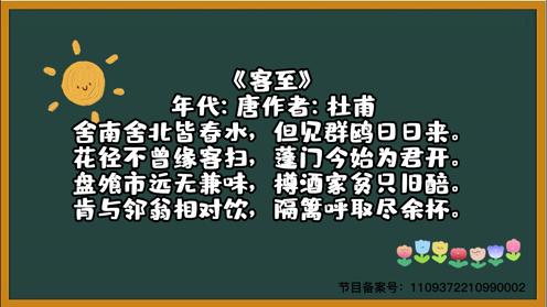 古诗三百首 《客至》 童趣必背古诗