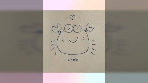 童趣简笔画《简单几笔画螃蟹》crab