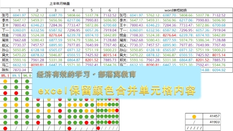 excel保留颜色合并方法视频：word表格文本转换合并单元格带颜色内容