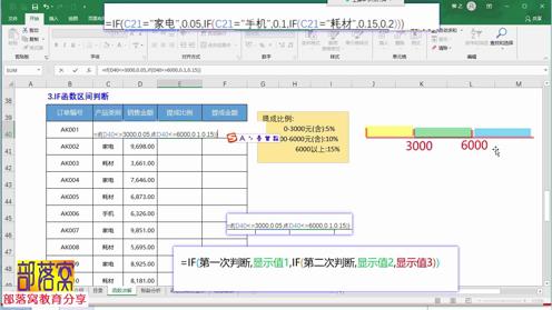 excel区间判断技巧视频：if函数公式多区间判断顺序