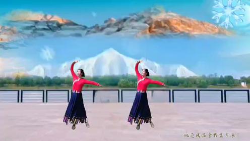 浙江萍儿广场舞个人版优美大气藏族舞《雪莲花》编舞：花与影