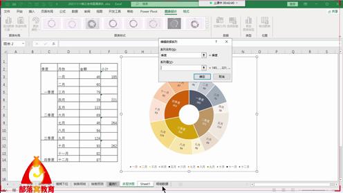 excel图表复制编辑视频：重新指定图表数据系列及标签显示