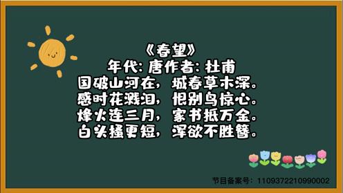 古诗三百首 《春望》 童趣必背古诗