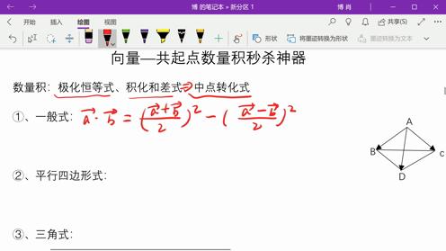 高考必胜高中数学、向量共起点积秒杀神奇考试再难学生都会做！