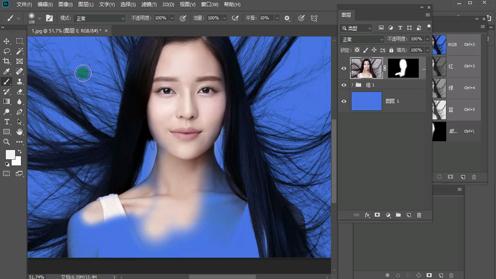 ps图层混合原理视频：飘散头发抠图颜色减淡模式调色
