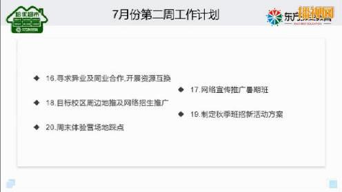 2020年7月份东方沸点教育校区工作参考计划