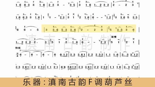 葫芦丝动态曲谱《侗乡之夜》六级考级曲目 老师吹奏示范 