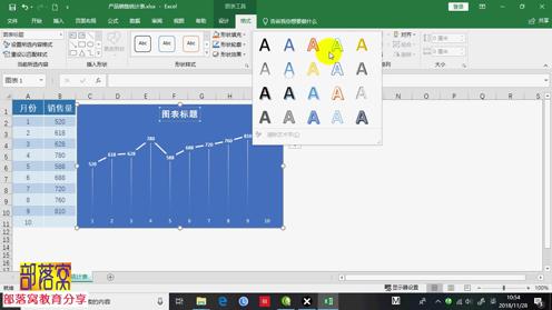 excel图表美化设置视频：更改背景颜色及题样式