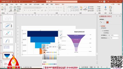 PPT图表美化技巧视频：调整图表元素间距替换改变形状