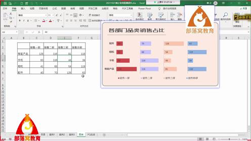 excel同和辅助数列视频：堆积条形图应用筛选定位空值单元格