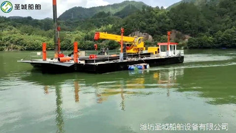 SC200水上平台浅水打桩河道疏浚设备