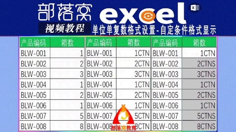 excel单位单复数格式设置视频：自定条件格式显示